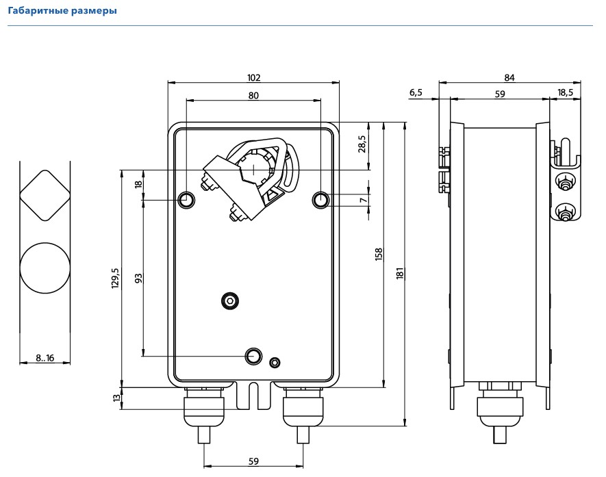 Габаритные размеры LAB R-LF24